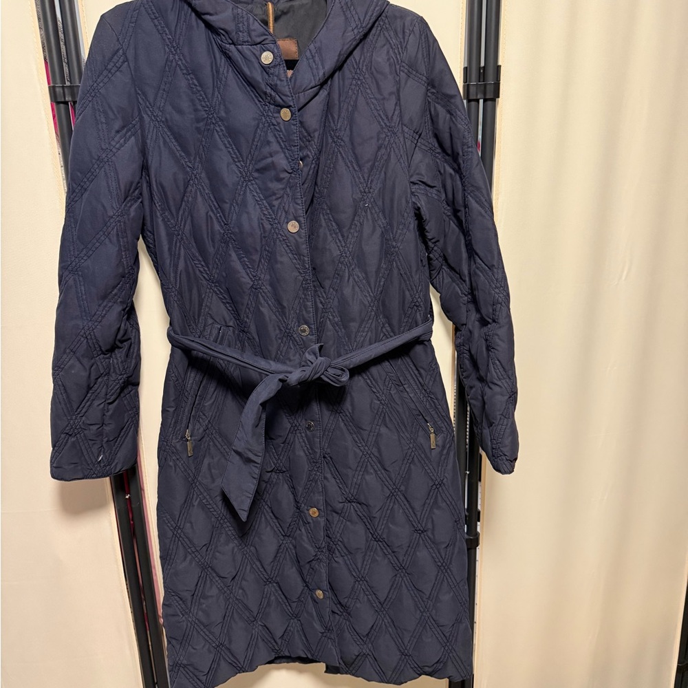 Moncler Blue Puffer Jacket Long Sleeve Casual